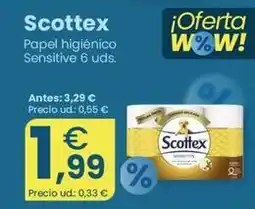 Clarel Scottex - papel higiénico sensitive oferta