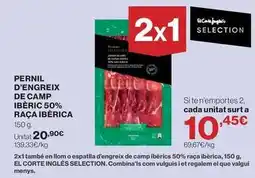 Hipercor Pernil d'engreix de camp iberic 50% raça iberica oferta
