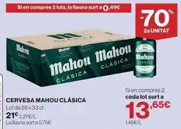 Hipercor Mahou - cervesa clasica oferta