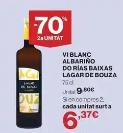 Hipercor Vi blanc albarino do rías baixas oferta