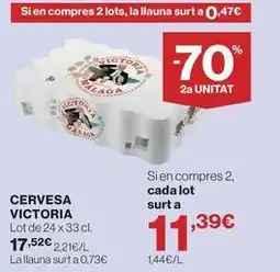 Hipercor VICTORIA cervesa oferta