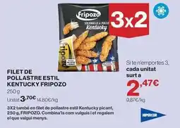 Hipercor Fripozo filet de pollo lastre estil kentucky oferta