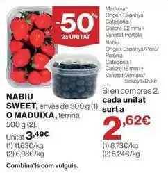 Hipercor Origen - nabiu sweet, o maduixa, terrina oferta
