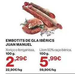 Hipercor Juan manuel - embotits de gla iberics oferta