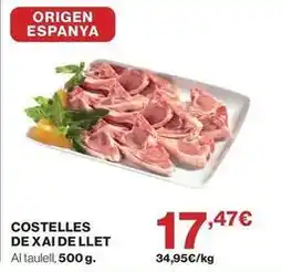 Hipercor Origen - costelles de xai de llet oferta