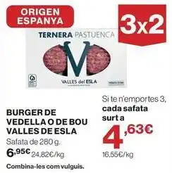 Hipercor Origen - burger de vedella o de bou valles de esla oferta