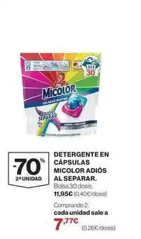 El Corte Inglés Micolor - detergente en capsulas adios al separar oferta