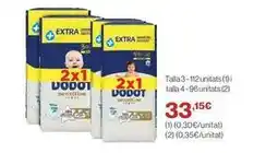 El Corte Inglés Dodot - extra talla 3 + 1+12 unitats () i talla 4 +96unitats (2) oferta