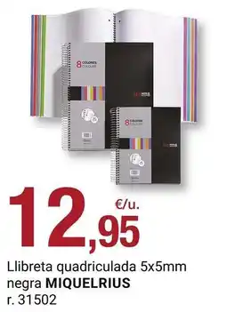 BonpreuEsclat Miquelrius - llibreta quadriculada negra oferta