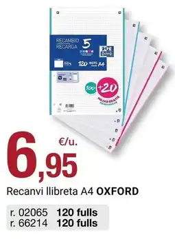 BonpreuEsclat Oxford - recanvi llibreta a4 oferta
