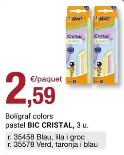 BonpreuEsclat Cristal - bolígraf colors pastel oferta