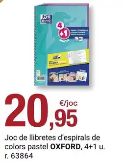 BonpreuEsclat Oxford - joc de llibretes d'espirals de colors pastel oferta