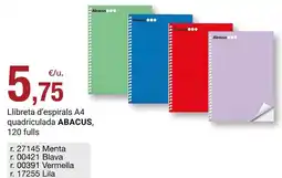 BonpreuEsclat Abacus - llibreta d'espirals a4 quadriculada oferta