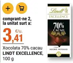 BonpreuEsclat Lindt - xocolata 70% cacau excellence oferta