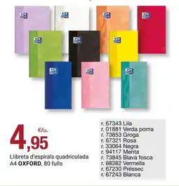 BonpreuEsclat Oxford - llibreta d'espiirals quadriculada oferta