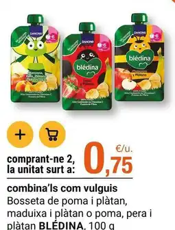 BonpreuEsclat Danone - bosseta de poma i platan, maduixa i platan o poma, pera i platan blédina oferta