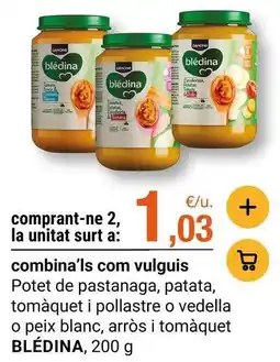 BonpreuEsclat Blanco - potet de pastanaga, patata, tomàquet i pollastre o vedella o peix blanc, arros i tomàquet oferta