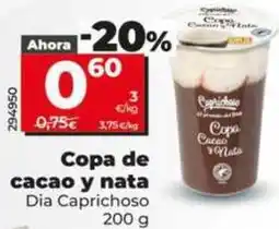 Dia Dia caprichoso - copa de cacao y nata oferta