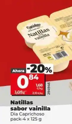 Dia Dia caprichoso - natillas sabor vainilla oferta