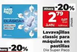 Dia Dia super paco - lavavajillas classic para máquina en pastillas oferta