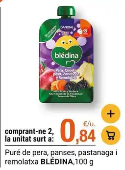 BonpreuEsclat Danone - puré de pera, panses, pastanaga i remolatxa oferta