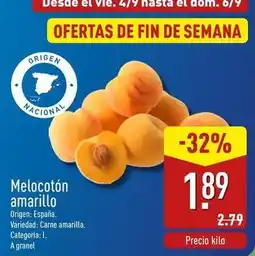 ALDI Origen - melocoton amarillo oferta