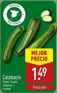 ALDI Origen - calabacín oferta