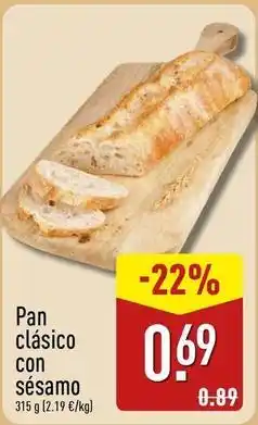 ALDI Pan clásico con sésamo oferta