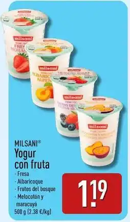 ALDI Milsani - yogur con fruta oferta