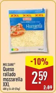 ALDI Milsani - queso rallado mozzarella xxl oferta