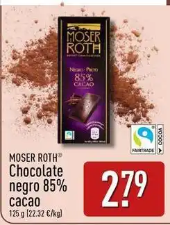 ALDI Moser roth - chocolate negro 85% cacao oferta