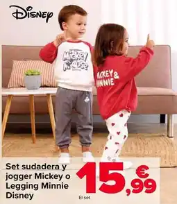 Carrefour Set sudadera y jogger mickey o legging minnie disney oferta
