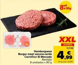 Carrefour Carrefour el mercado - hamburguesa burger meat vacuno-cerdo oferta