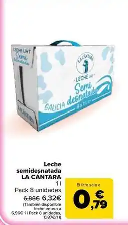 Carrefour La cántara - leche semidesnatada oferta
