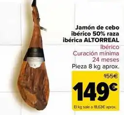 Carrefour Altorreal - jamón de cebo ibérico 50% raza ibérica oferta