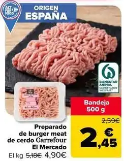 Carrefour Carrefour el mercado - preparado de burger meat de cerdo oferta
