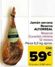 Carrefour Altorreal - jamón serrano reserva oferta