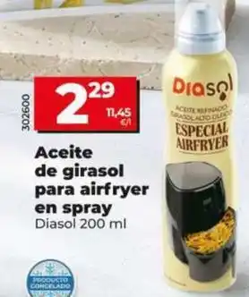Diasol - aceite de girasol para airfryer en spray