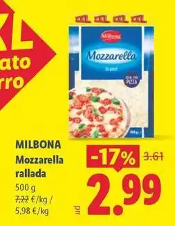 Lidl Milbona - mozzarella rallada oferta