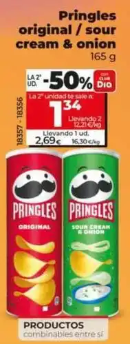 Dia Pringles original/sour cream & onion oferta