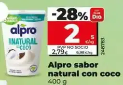 Dia Alpro - sabor natural con coco 400 g oferta