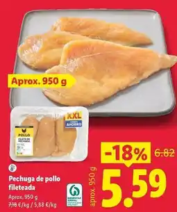 Lidl Pechuga de pollo fileteada oferta