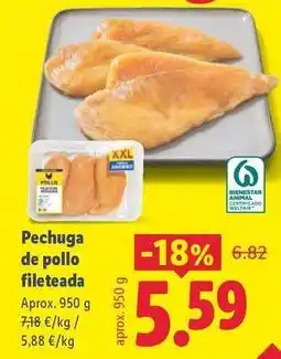 Lidl Pechuga de pollo fileteada oferta