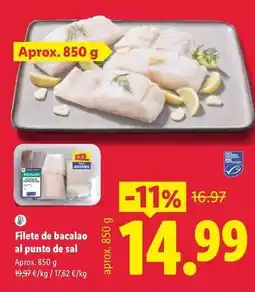 Lidl Filete de bacalao al punto de sal oferta
