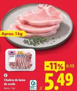 Lidl Chuleta de lomo de cerdo oferta