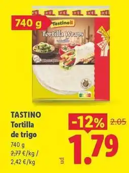 Lidl Tastino - tortilla de trigo oferta