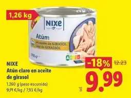 Lidl Nixe - atun claro en aceite de girasol oferta