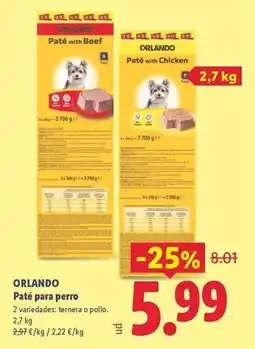 Lidl Orlando - pate para perro oferta