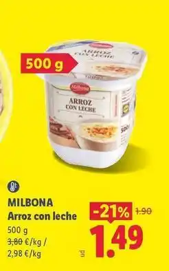 Lidl Milbona - arroz con leche oferta