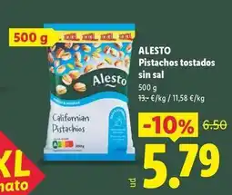 Lidl Alesto - pistachos tostados sin sal oferta